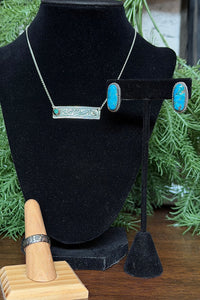 Sterling Silver Floral Stamped Bar Necklace-Jewelry-BOHO SOL-Gallop 'n Glitz- Women's Western Wear Boutique, Located in Grants Pass, Oregon