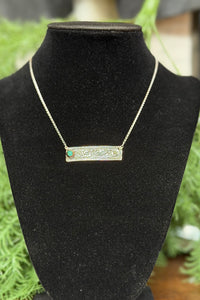 Sterling Silver Floral Stamped Bar Necklace-Jewelry-BOHO SOL-Gallop 'n Glitz- Women's Western Wear Boutique, Located in Grants Pass, Oregon