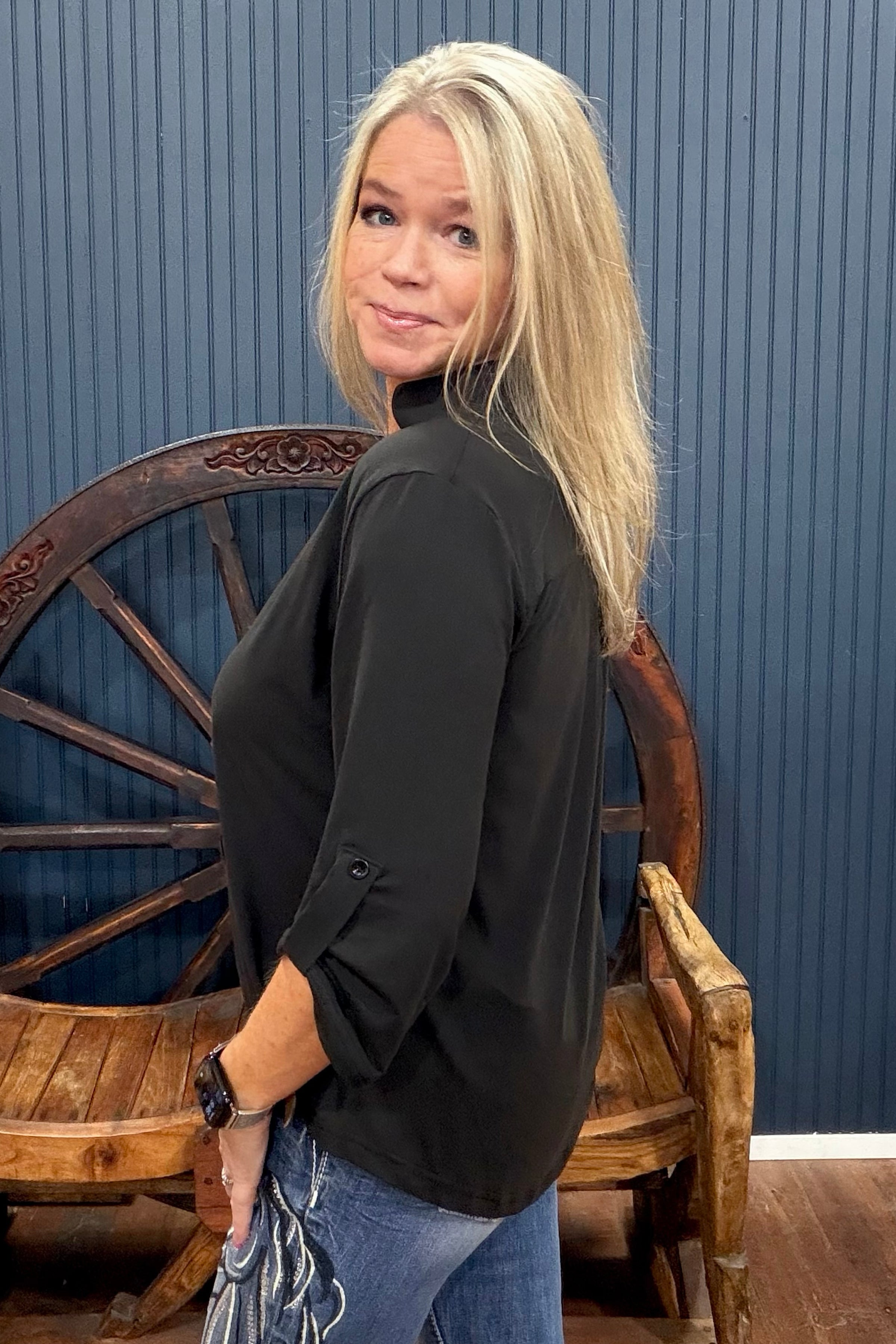 GNG EXCLUSIVE Not Your Basic Black Top-Top-Gallop 'n Glitz-Gallop 'n Glitz- Women's Western Wear Boutique, Located in Grants Pass, Oregon
