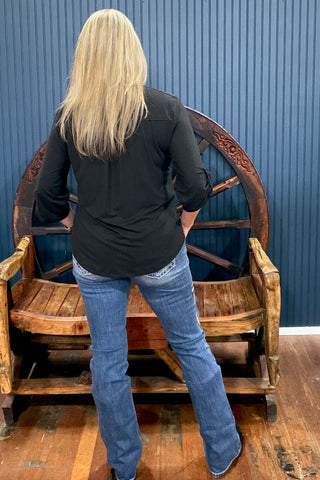 GNG EXCLUSIVE Not Your Basic Black Top-Top-Gallop 'n Glitz-Gallop 'n Glitz- Women's Western Wear Boutique, Located in Grants Pass, Oregon