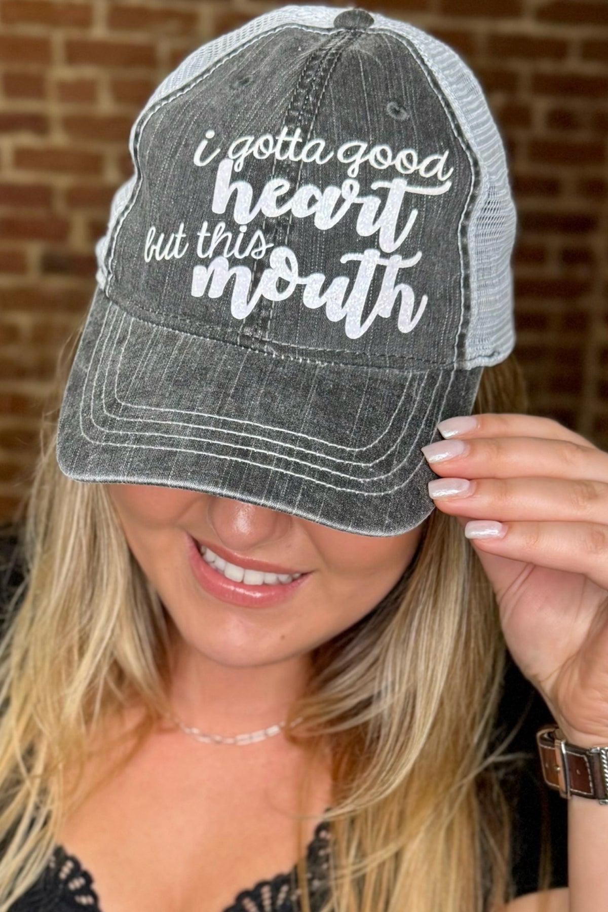 Got a Good Heart Ball Cap-Ball Cap-Best Handbag-Gallop 'n Glitz- Women's Western Wear Boutique, Located in Grants Pass, Oregon