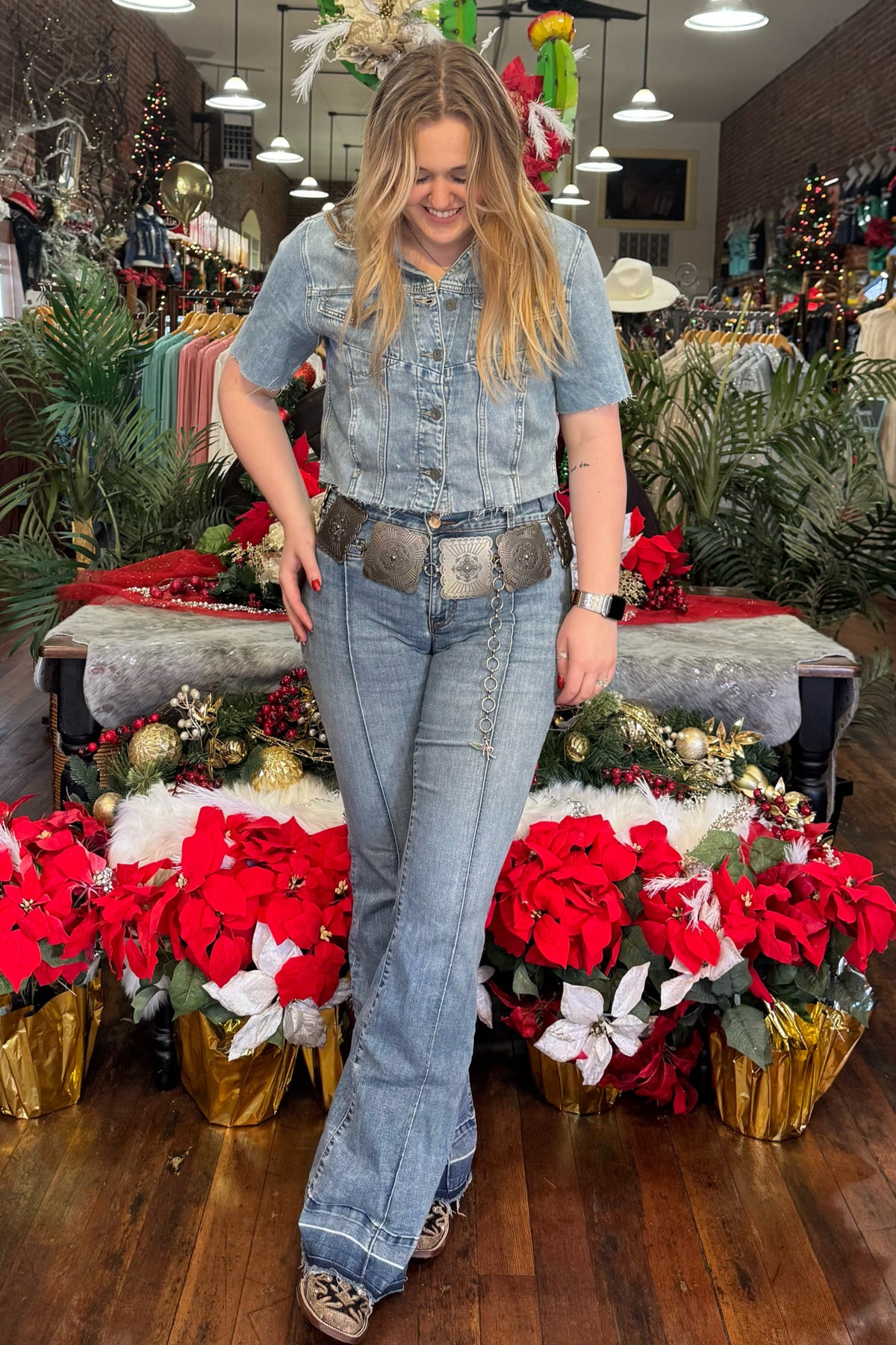 Rebel Light Washed Short Sleeve Cropped Jacket-Jacket-Hidden-Gallop 'n Glitz- Women's Western Wear Boutique, Located in Grants Pass, Oregon