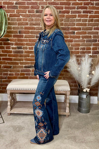 Grace in LA High Rise Embroidered Aztec Flare Jean-Flare-Grace in LA-Gallop 'n Glitz- Women's Western Wear Boutique, Located in Grants Pass, Oregon