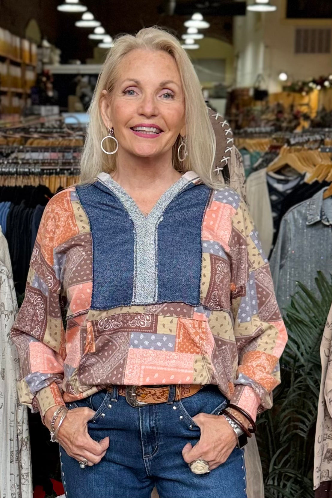 The Prairie Bandana Hoodie-Door Buster-Kori America-Gallop 'n Glitz- Women's Western Wear Boutique, Located in Grants Pass, Oregon