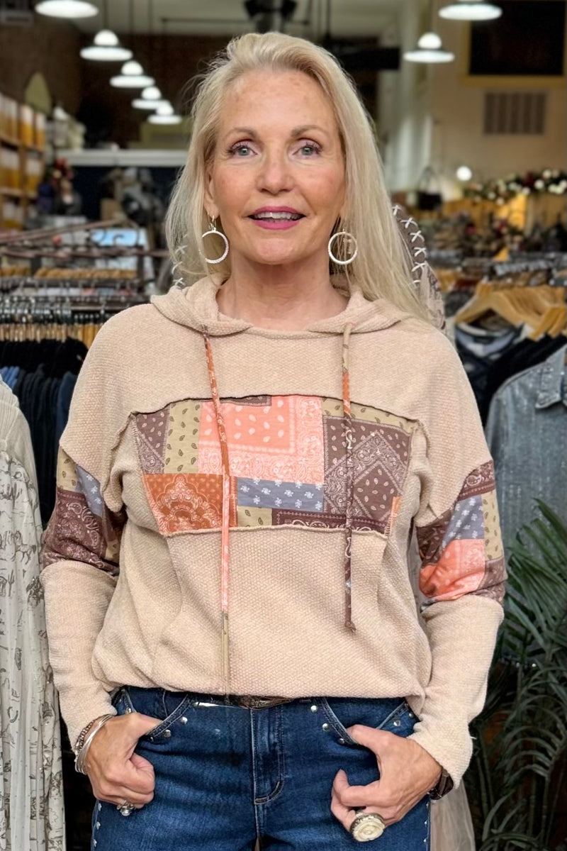 Bandana Bloom Hoodie-Door Buster-Kori America-Gallop 'n Glitz- Women's Western Wear Boutique, Located in Grants Pass, Oregon