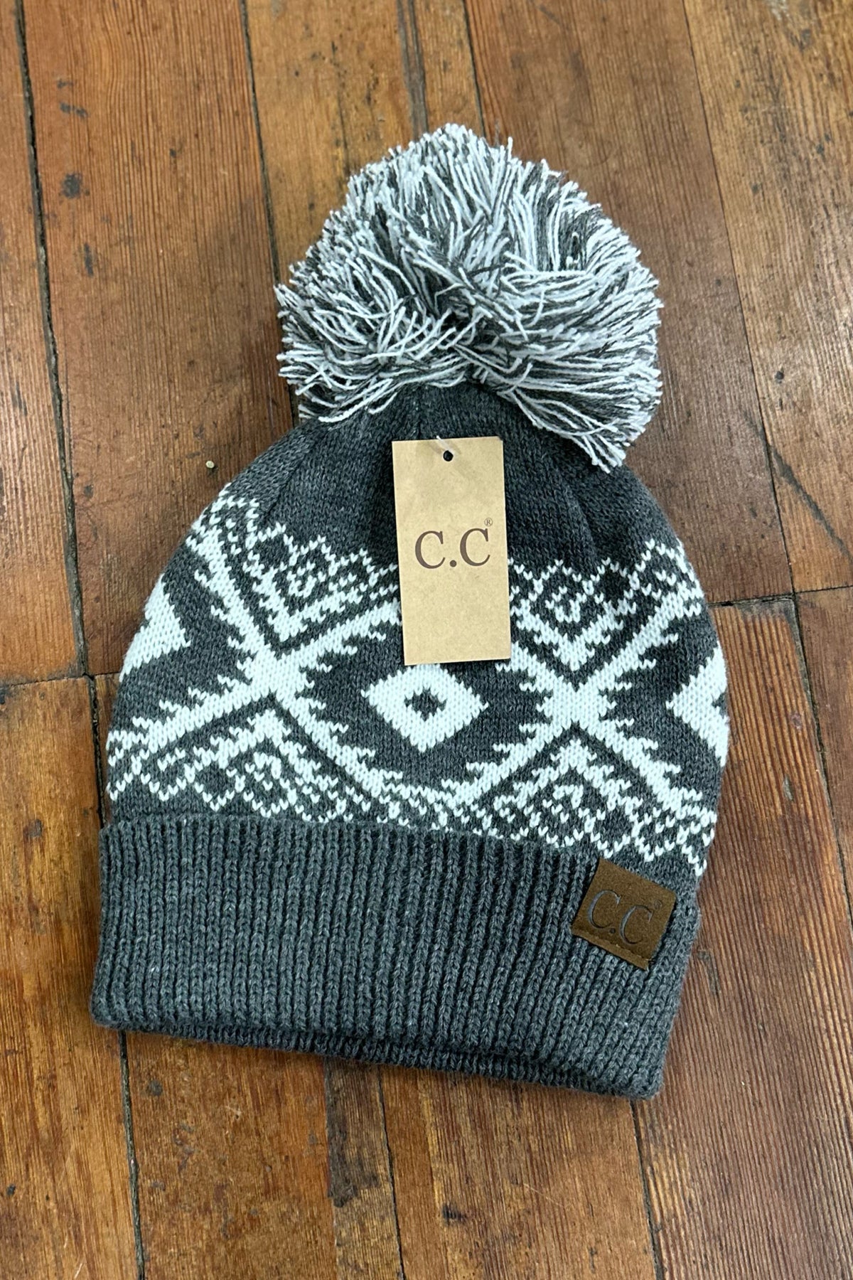 CC Aztec Multi-Colored Pom Beanie Hat – Gallop  display picture 1
