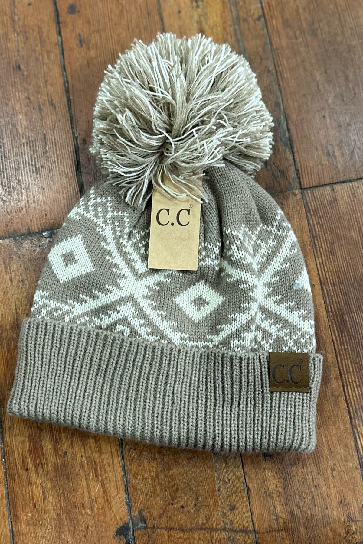 CC Aztec Multi-Colored Pom Beanie Hat – Gallop  display picture 1