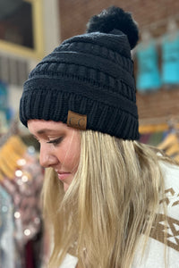 Super Soft Matching Fur Pom C.C Beanie-Beanie/Scarf-C.C. Beanie-Gallop 'n Glitz- Women's Western Wear Boutique, Located in Grants Pass, Oregon