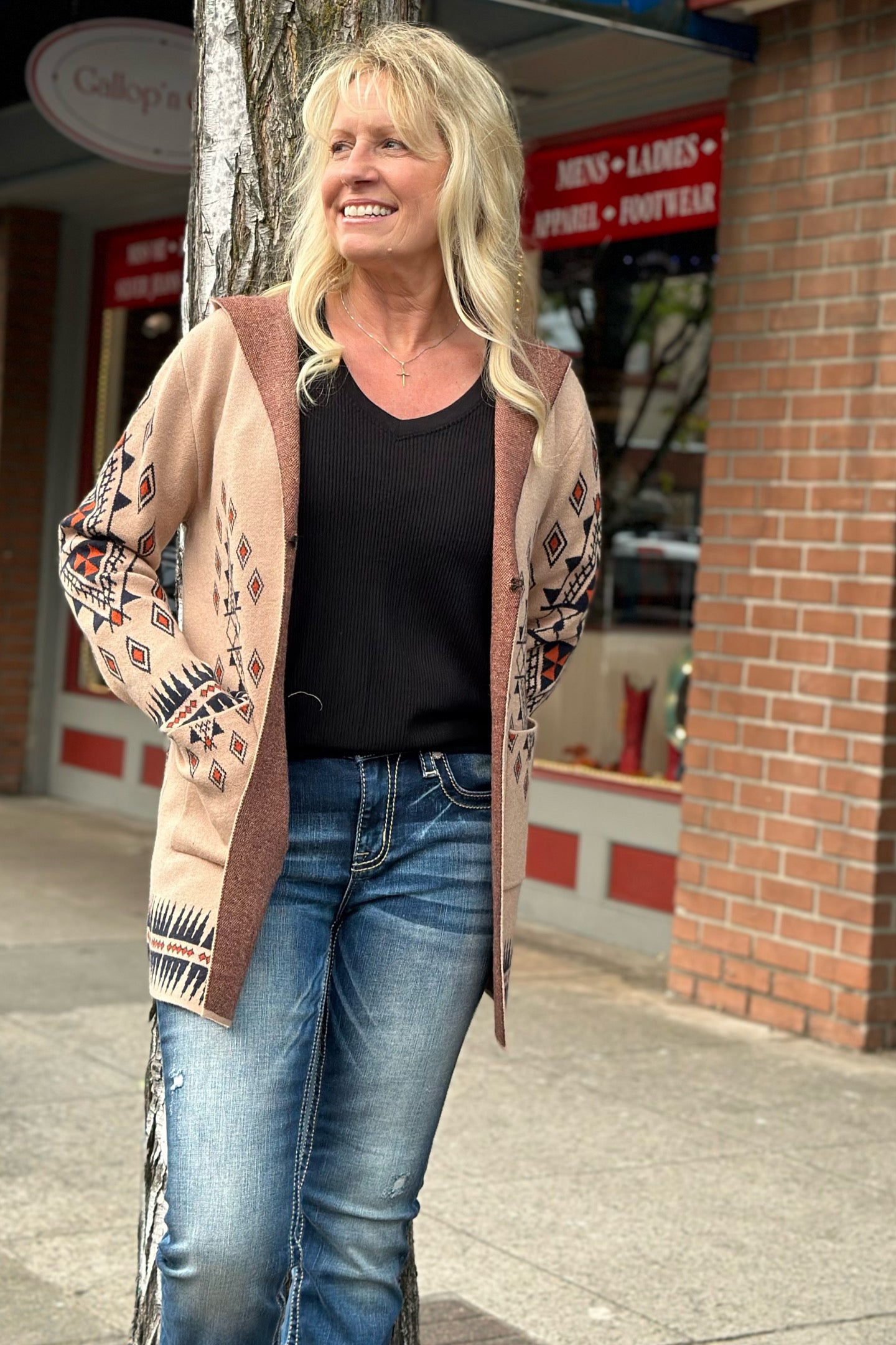 Aztec best sale hooded cardigan