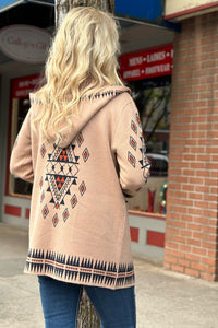 Aztec Hooded Cardigan-Cardigan-Venario-Gallop 'n Glitz- Women's Western Wear Boutique, Located in Grants Pass, Oregon
