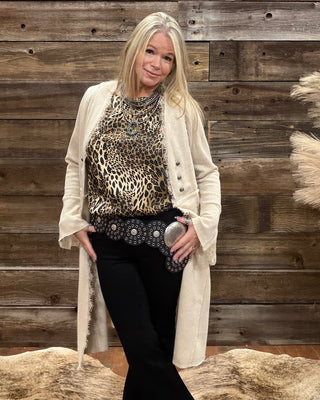Satin Leopard Print Blouse-Top-ee:some-Gallop 'n Glitz- Women's Western Wear Boutique, Located in Grants Pass, Oregon