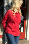 Ladies Kimes Ranch KR Team Shirt - Red-Top-Kimes-Gallop 'n Glitz- Women's Western Wear Boutique, Located in Grants Pass, Oregon