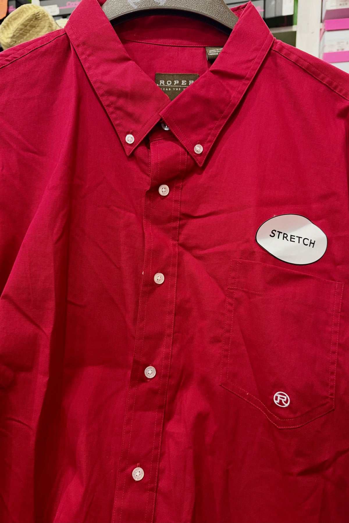 Men's Solid Red Button Up Shirt By Roper-Men's Dress Shirt-Roper/Stetson-Gallop 'n Glitz- Women's Western Wear Boutique, Located in Grants Pass, Oregon