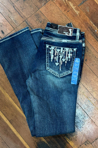 Grace in LA "Falling Stars" Soft Denim Bootcut Jean-Bootcut-Grace in LA-Gallop 'n Glitz- Women's Western Wear Boutique, Located in Grants Pass, Oregon