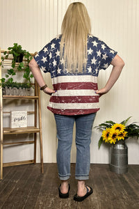 Vocal Short Sleeve Flag Top-top-Vocal-Gallop 'n Glitz- Women's Western Wear Boutique, Located in Grants Pass, Oregon