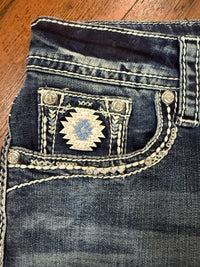 Embroidered Aztec Easy Fit Denim Shorts by Grace in LA-Shorts-Grace in LA-Gallop 'n Glitz- Women's Western Wear Boutique, Located in Grants Pass, Oregon
