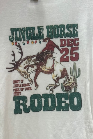 Jingle Horse Rodeo Tee-Door Buster-Broke Rodeo Mom-Gallop 'n Glitz- Women's Western Wear Boutique, Located in Grants Pass, Oregon