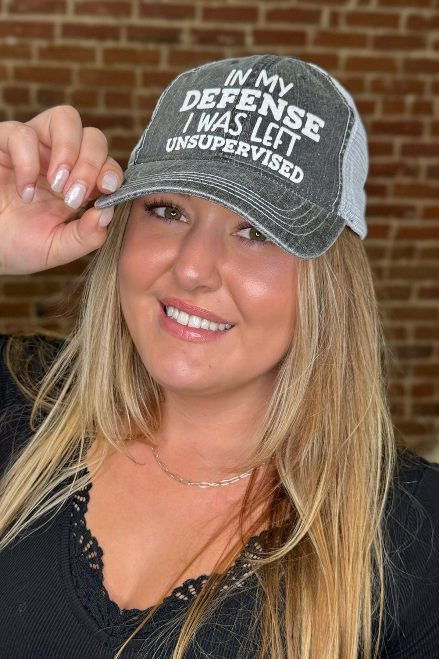 In My Defense Ball Cap-Ball Cap-Best Handbag-Gallop 'n Glitz- Women's Western Wear Boutique, Located in Grants Pass, Oregon