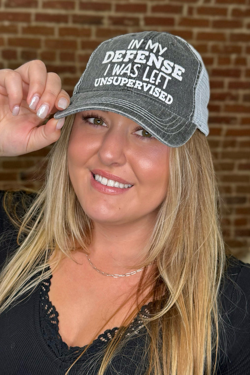 In My Defense Ball Cap-Ball Cap-Best Handbag-Gallop 'n Glitz- Women's Western Wear Boutique, Located in Grants Pass, Oregon