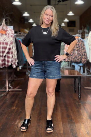 test Judy Blue Slim HW Tummy Control Shorts-Gallop 'n Glitz-Gallop 'n Glitz- Women's Western Wear Boutique, Located in Grants Pass, Oregon