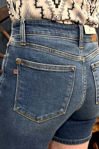 Judy Blue Double Trouble Adjustable Button Dad Shorts-Shorts-Judy Blue-Gallop 'n Glitz- Women's Western Wear Boutique, Located in Grants Pass, Oregon