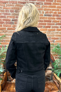 Black Rhinestone Jean Jacket by Judy Blue-Jacket-Judy Blue-Gallop 'n Glitz- Women's Western Wear Boutique, Located in Grants Pass, Oregon