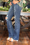 Judy Blue Hand Sanded Distressed Bootcut Jean-Flare-Judy Blue-Gallop 'n Glitz- Women's Western Wear Boutique, Located in Grants Pass, Oregon