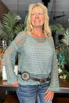 Crochet Mesh Top with Bell Sleeves by POL-top-POL-Gallop 'n Glitz- Women's Western Wear Boutique, Located in Grants Pass, Oregon