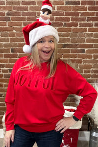 Joyful Velvet Patch Pullover-Pullover-jess lea-Gallop 'n Glitz- Women's Western Wear Boutique, Located in Grants Pass, Oregon
