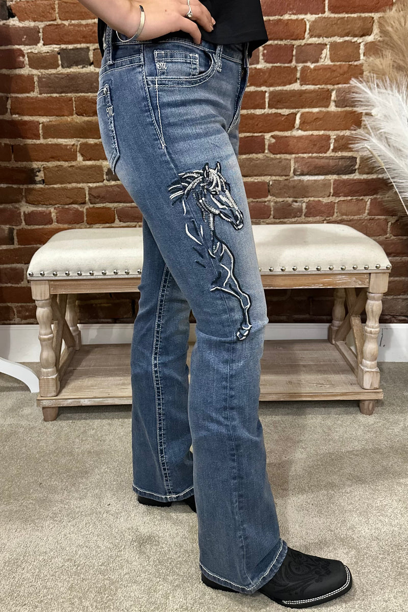 The Midnight Rodeo Bootcut Jean for Little Girls by Miss Me-Kids Bootcut-Miss Me-Gallop 'n Glitz- Women's Western Wear Boutique, Located in Grants Pass, Oregon