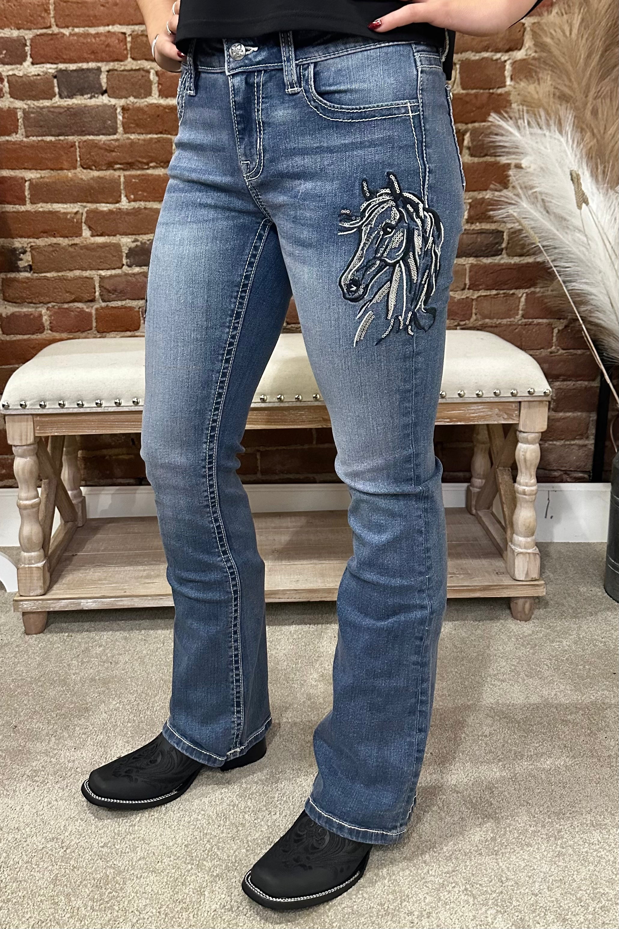 The Midnight Rodeo Bootcut Jean for Little Girls by Miss Me-Kids Bootcut-Miss Me-Gallop 'n Glitz- Women's Western Wear Boutique, Located in Grants Pass, Oregon