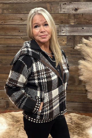 Espresso and Cream Knit Jacket by Kut From The Kloth-Jacket-Kut From The Kloth-Gallop 'n Glitz- Women's Western Wear Boutique, Located in Grants Pass, Oregon