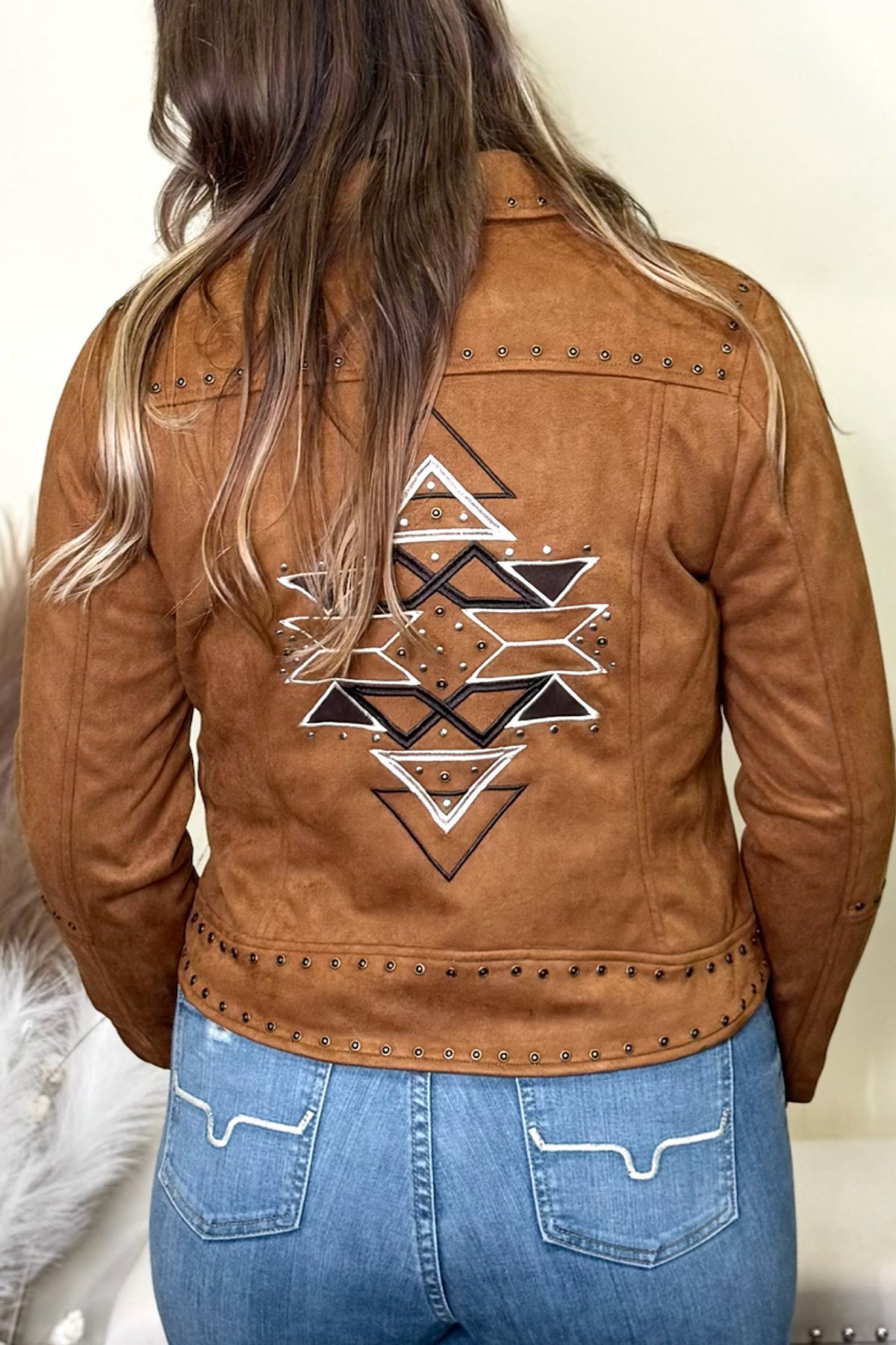 Trailblazer Light Brown Embroidered Moto Jacket-Jacket-Montana Co-Gallop 'n Glitz- Women's Western Wear Boutique, Located in Grants Pass, Oregon