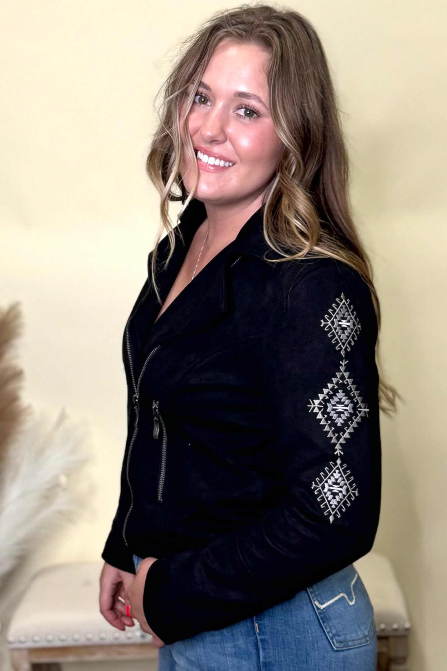 Nomad Spirit Black Embroidered Moto Jacket-Jacket-Montana Co-Gallop 'n Glitz- Women's Western Wear Boutique, Located in Grants Pass, Oregon