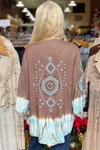 The Turquoise Trails Kimono-Door Buster-Gallop 'n Glitz-Gallop 'n Glitz- Women's Western Wear Boutique, Located in Grants Pass, Oregon