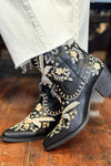 Black Floral Embroidered Short Boot-Women's Boot-Miracle Mile-Gallop 'n Glitz- Women's Western Wear Boutique, Located in Grants Pass, Oregon