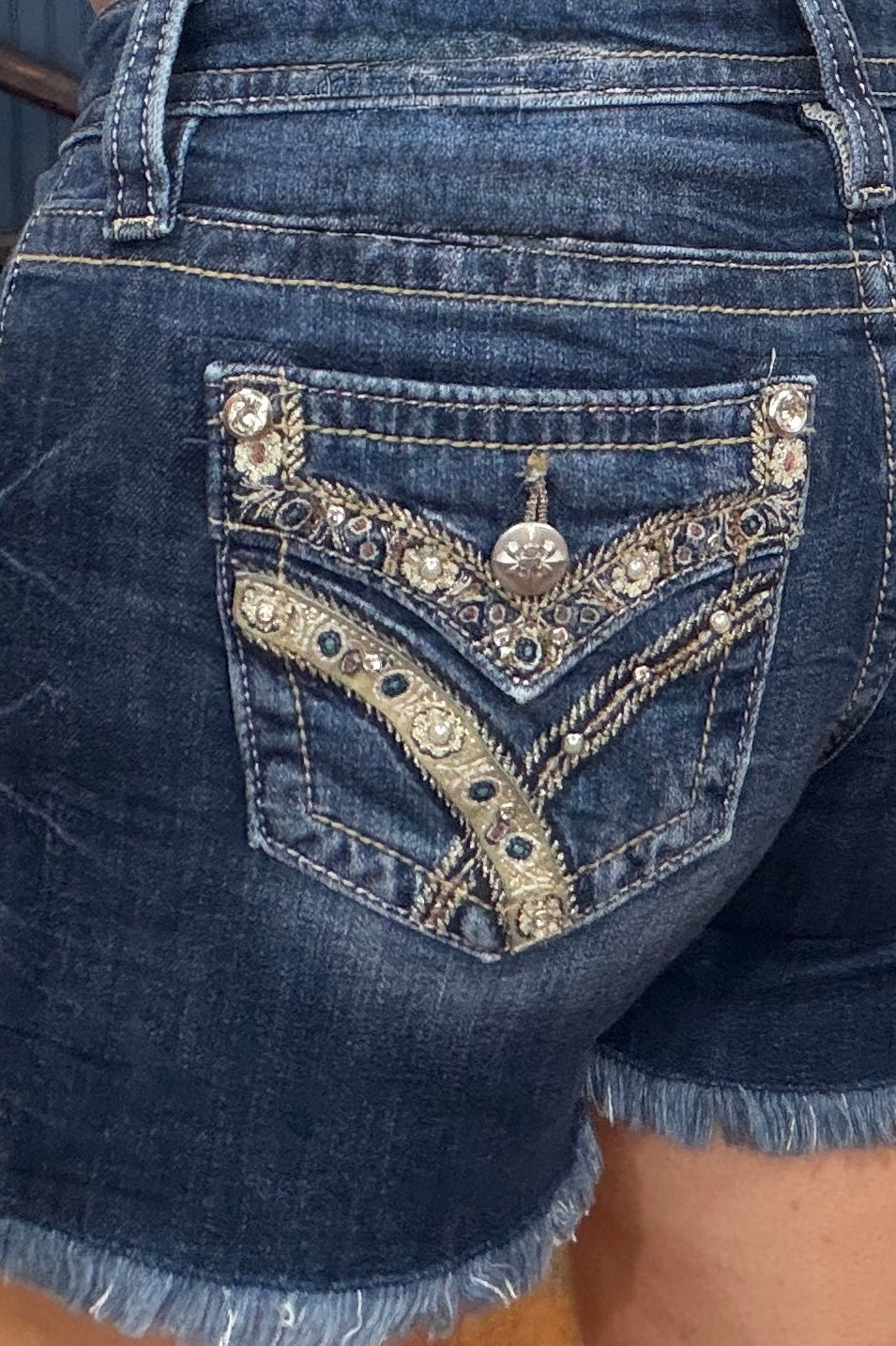 Desert Jewel Denim Shorts by Miss Me-Shorts-Miss Me-Gallop 'n Glitz- Women's Western Wear Boutique, Located in Grants Pass, Oregon