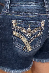 Desert Jewel Denim Shorts by Miss Me-Shorts-Miss Me-Gallop 'n Glitz- Women's Western Wear Boutique, Located in Grants Pass, Oregon