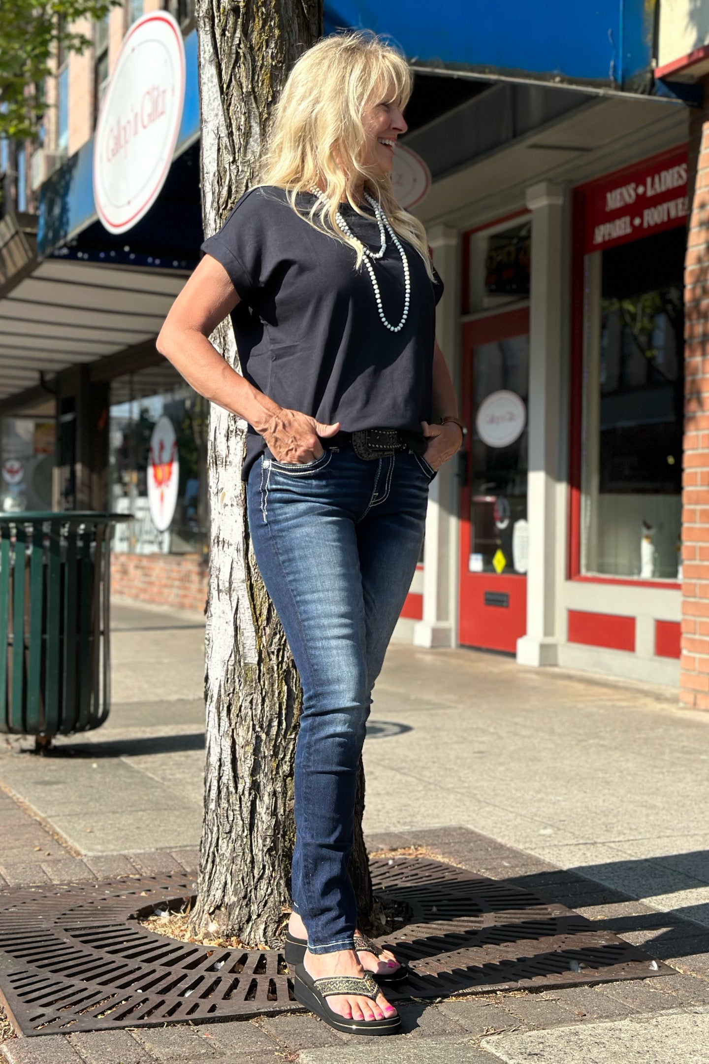 Miss Me Mid Rise "Golden X" Denim Skinny Jean-Skinny-Miss Me-Gallop 'n Glitz- Women's Western Wear Boutique, Located in Grants Pass, Oregon