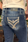 Saddle Cross-Stitch Mid Rise Straight Jean by Miss Me-Straight-Miss Me-Gallop 'n Glitz- Women's Western Wear Boutique, Located in Grants Pass, Oregon