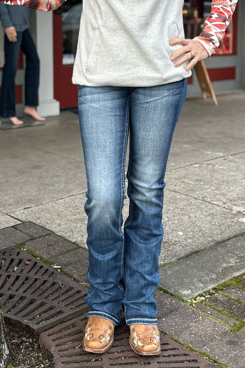 Miss Me Bling Border Mid Rise Bootcut Jean-Bootcut-Miss Me-Gallop 'n Glitz- Women's Western Wear Boutique, Located in Grants Pass, Oregon