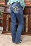 Turquoise Goddess Mid Rise Bootcut Jean by Miss Me-Bootcut-Miss Me-Gallop 'n Glitz- Women's Western Wear Boutique, Located in Grants Pass, Oregon