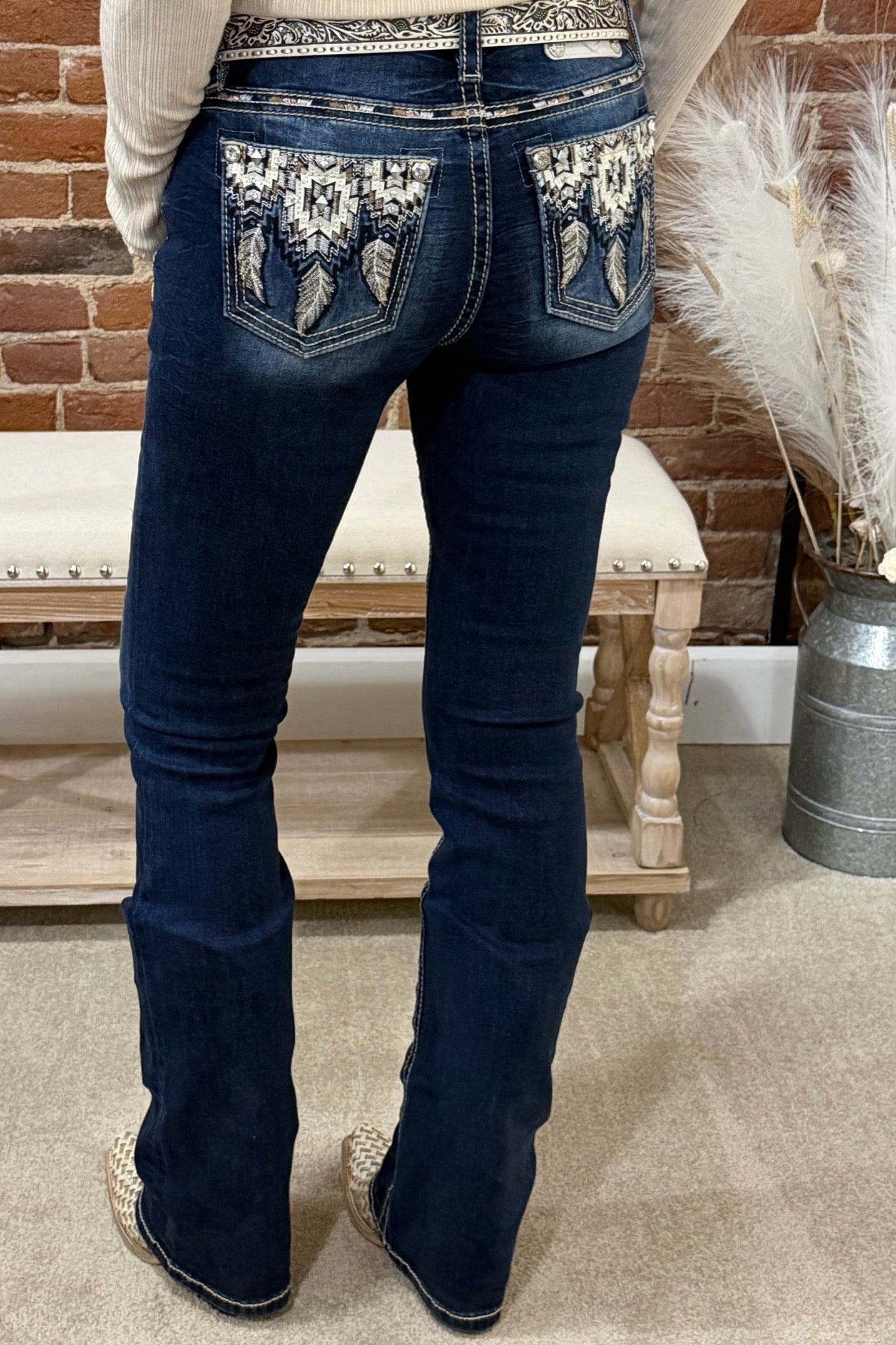 Dreamcatcher Mid Rise Bootcut Jean by Miss Me-Bootcut-Miss Me-Gallop 'n Glitz- Women's Western Wear Boutique, Located in Grants Pass, Oregon