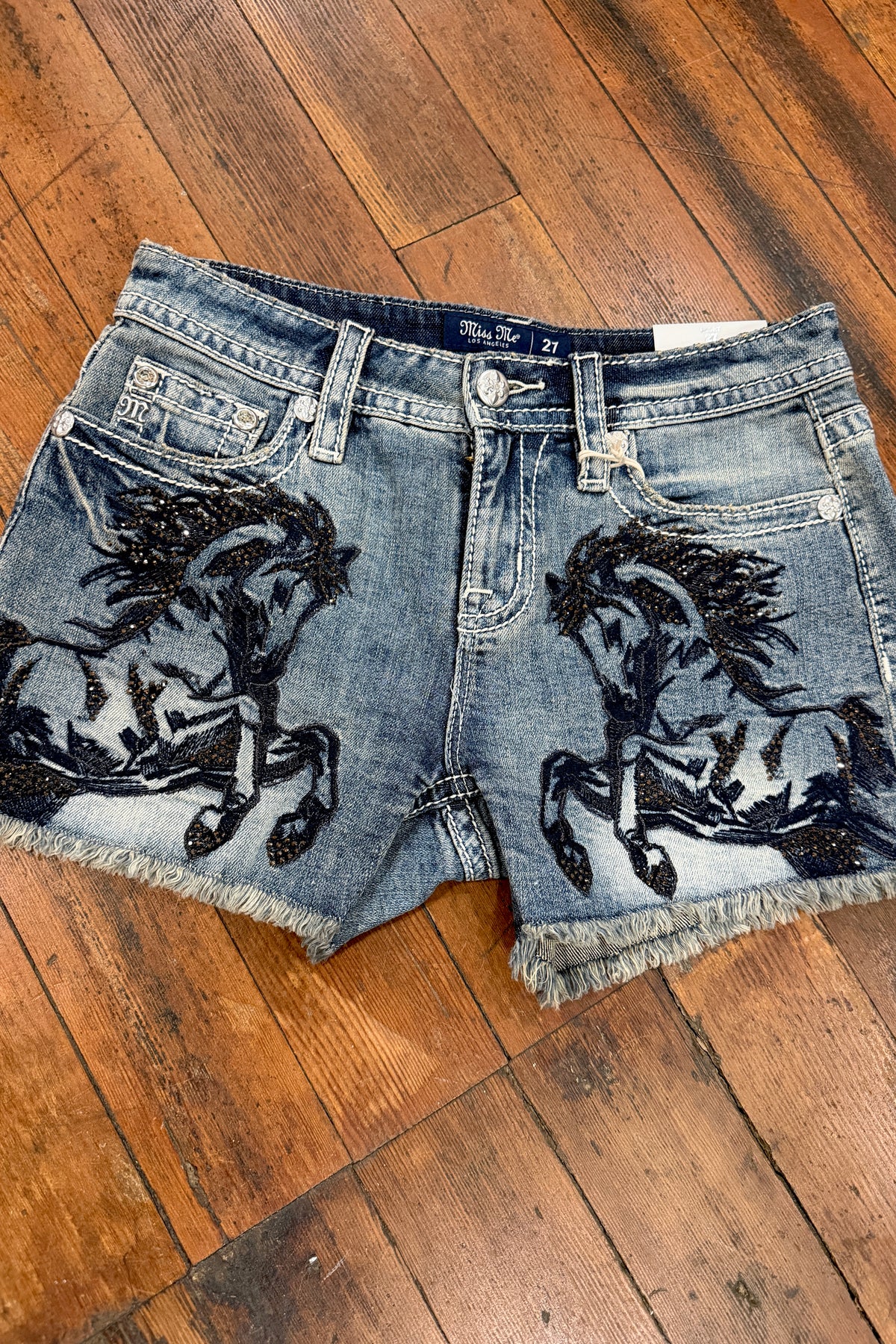 Black Stallion Denim Shorts by Miss Me