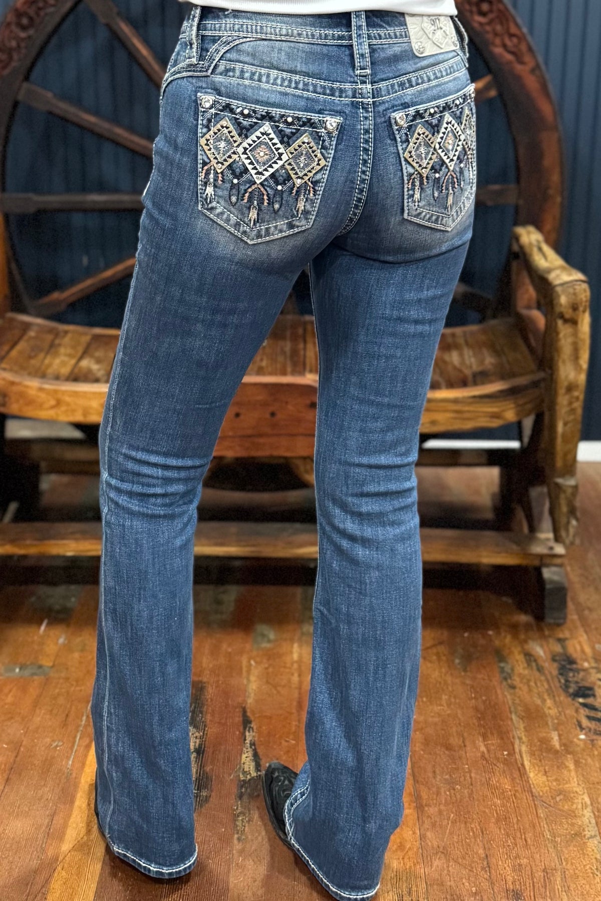 Aztec Dreamcatcher Bootcut Jean by Miss Me-Bootcut-Miss Me-Gallop 'n Glitz- Women's Western Wear Boutique, Located in Grants Pass, Oregon