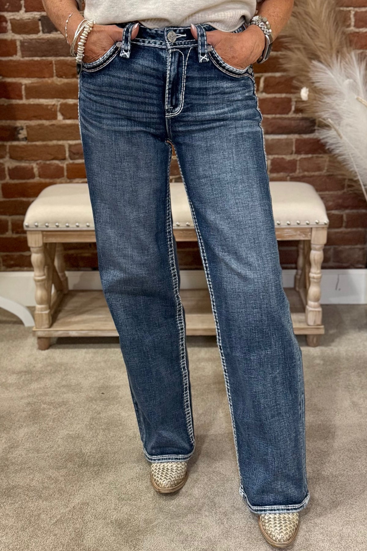 Rock Revival "MILLIE" High Rise Wide Leg Jean-Wide Leg-Rock Revival-Gallop 'n Glitz- Women's Western Wear Boutique, Located in Grants Pass, Oregon