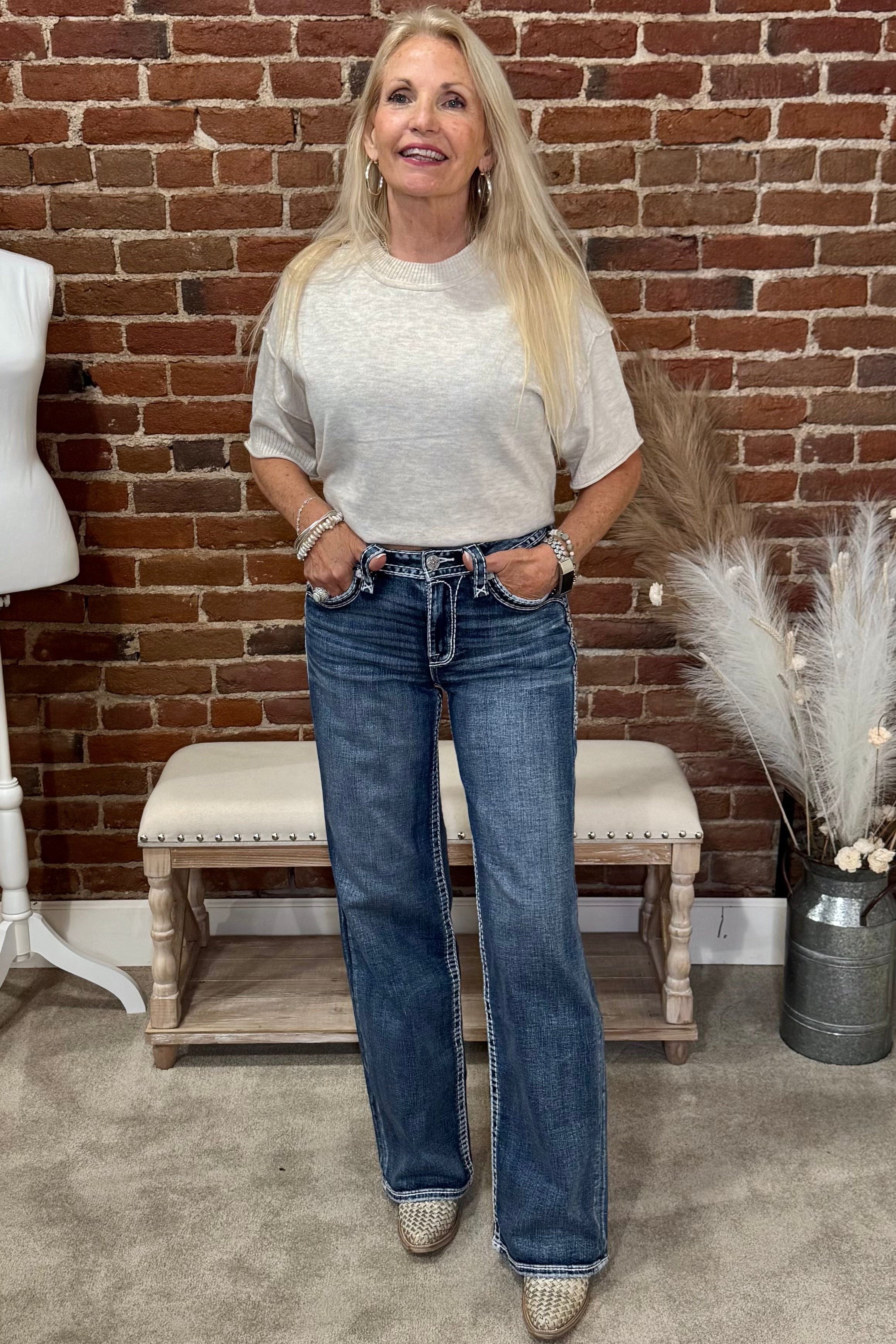 Rock Revival "MILLIE" High Rise Wide Leg Jean-Wide Leg-Rock Revival-Gallop 'n Glitz- Women's Western Wear Boutique, Located in Grants Pass, Oregon