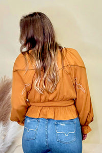 Desert Days Boho Rust Top By Miss Me-Top-Miss Me-Gallop 'n Glitz- Women's Western Wear Boutique, Located in Grants Pass, Oregon