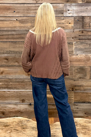 The Indie Lace Up Top By Miss Me-Top-Miss Me-Gallop 'n Glitz- Women's Western Wear Boutique, Located in Grants Pass, Oregon