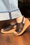 MOST WANTED By Corkys Espresso Crinkle Wedge Sandal-Women's Shoes-Corkys-Gallop 'n Glitz- Women's Western Wear Boutique, Located in Grants Pass, Oregon
